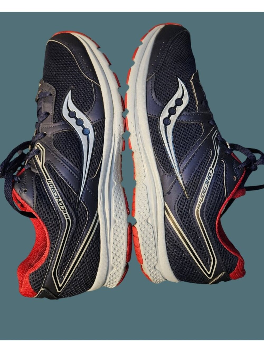 Saucony Cohesion II Navy & Red Running Sneakers Men Size 11